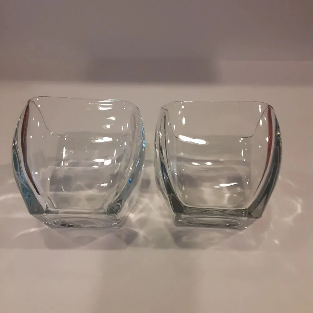 Libbey Glass Candle Holder Clear Versatile Decor x 2